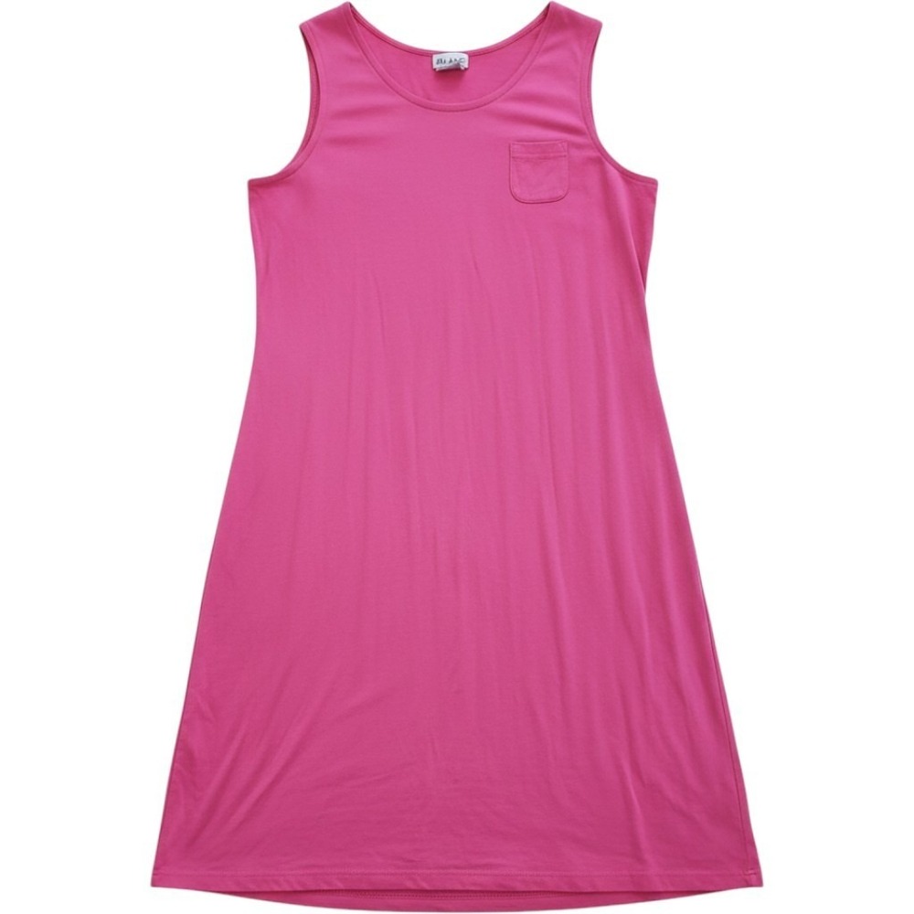 Blair Dress Womens 2XL Pink Solid Sleeveless Scoop Neck Tank Jersey Long